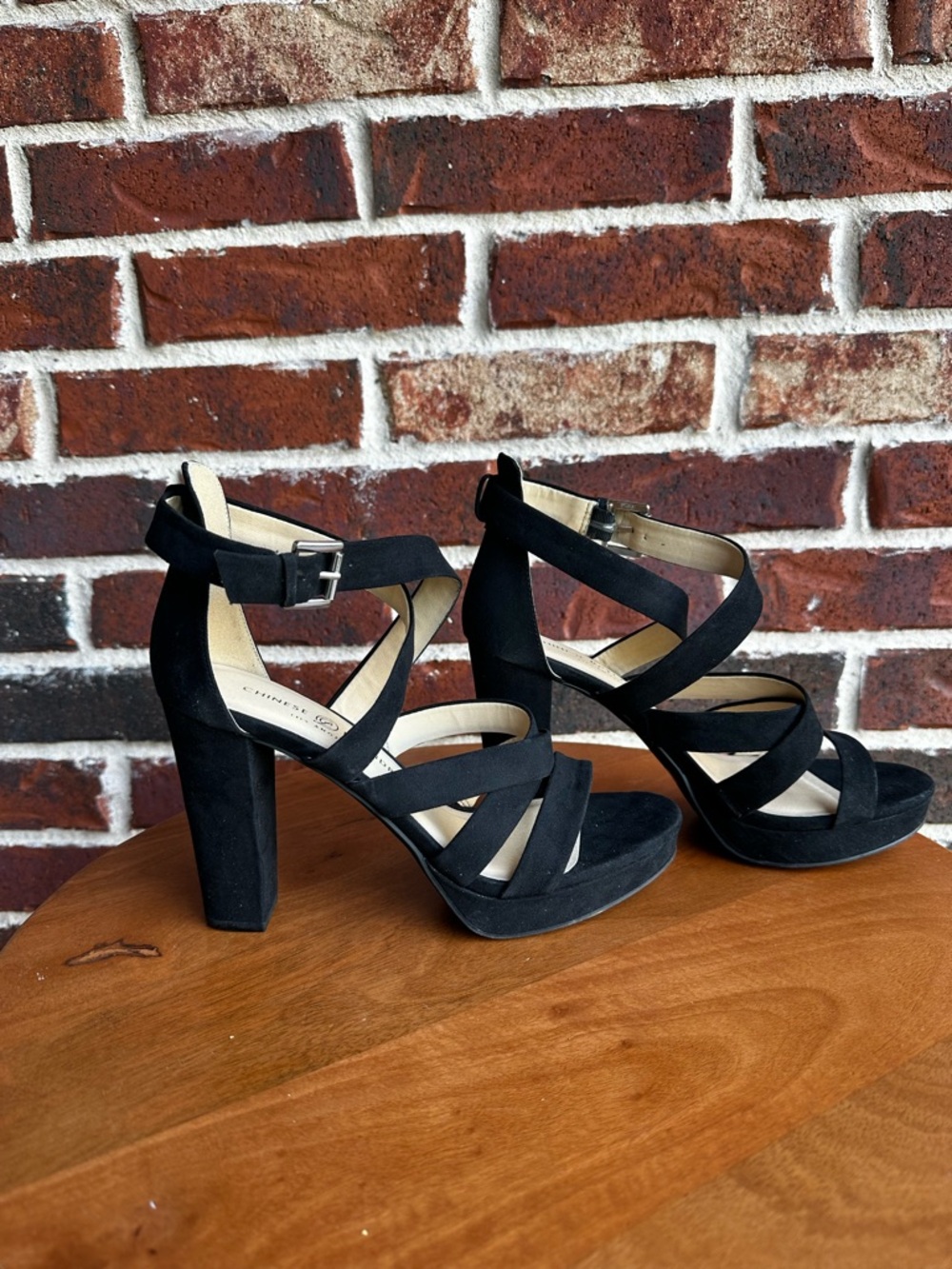 CL by Chinese Laundry Black Strappy Block Heel Sandals